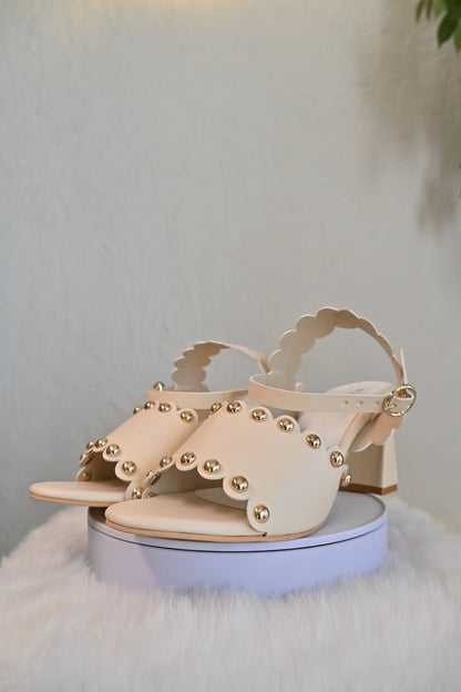 Scallop Heels - Off White