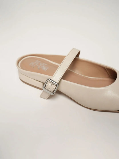Theater Women Beige & Black Austens Mary Jane Flats