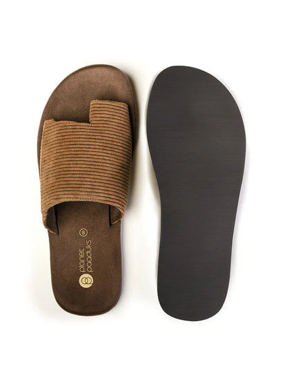 Paaduks Iru Cloak Corduroy Brown Slides