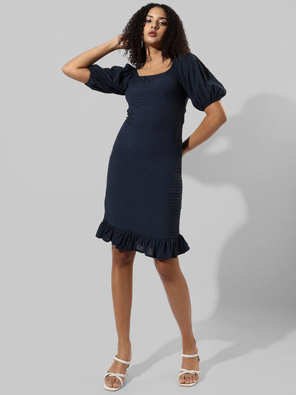 Puff Sleeve Sheath Dress
