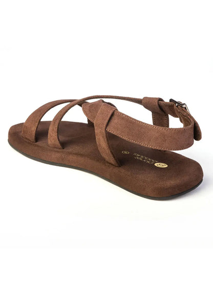 Paaduks Calor Crossover Vegan Suede Brown Sandals