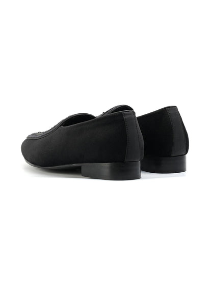 Monkstory Hand-Beaded Slip-ons - Black