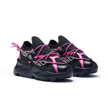 743 Flamink Pink & Black Chunky Sneakers