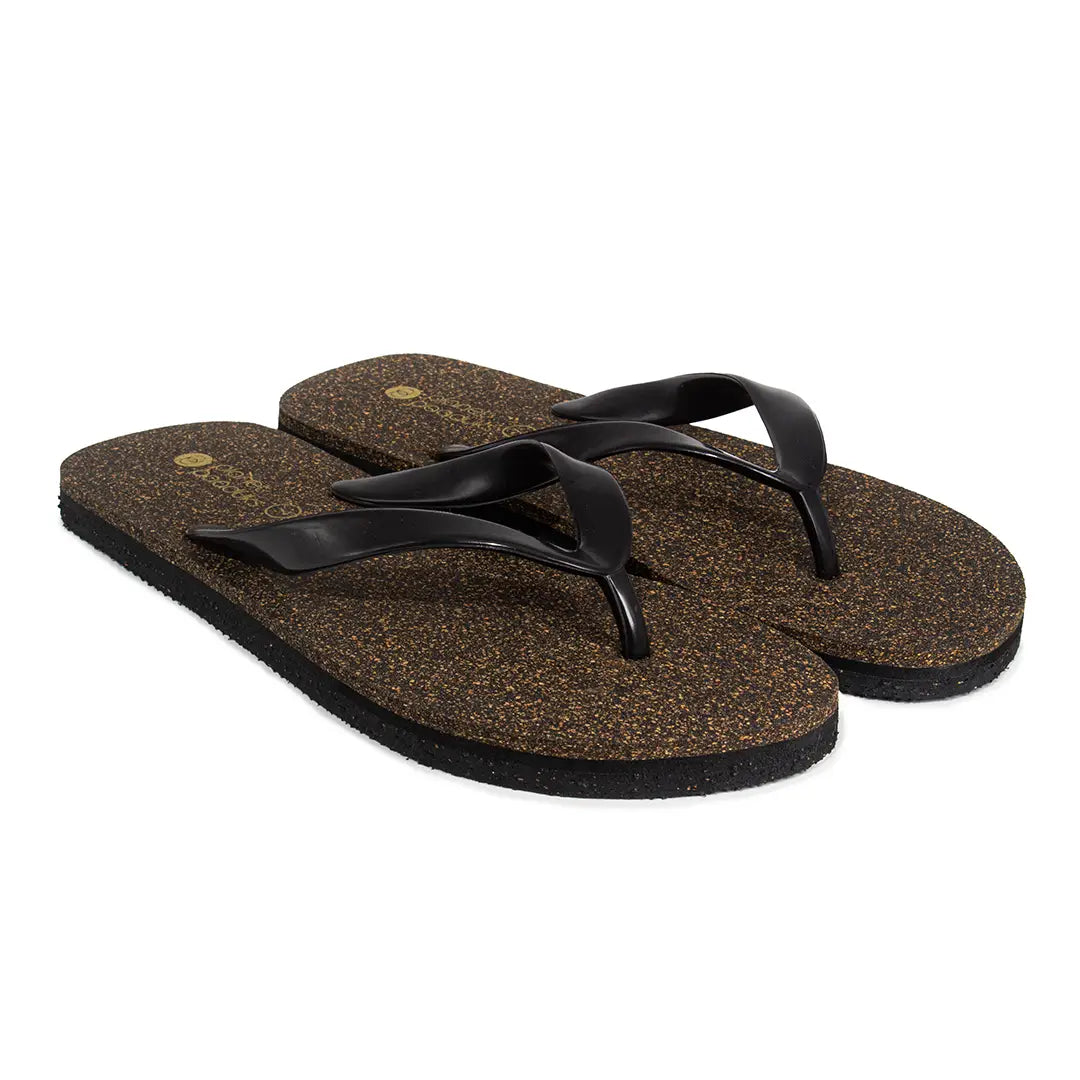Exis Thong-Strap Cork Black Men Flip-Flops
