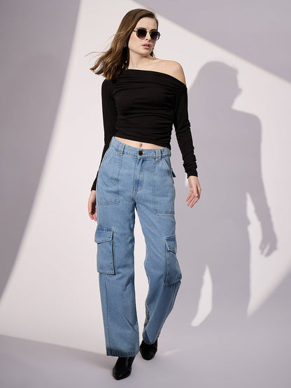 Stretchable Asymmetrical Ruched Top