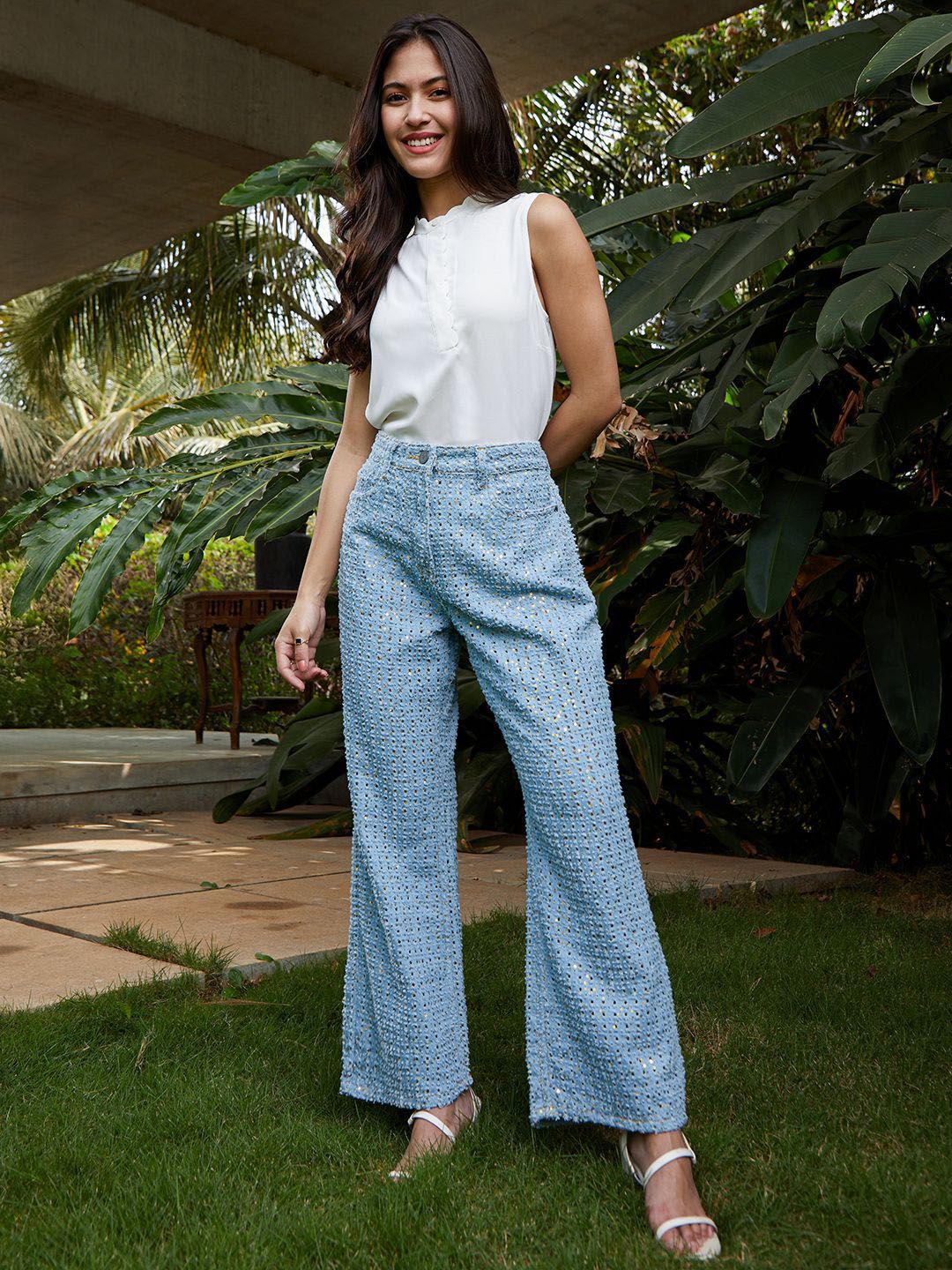 Women Cotton Comfort Relaxed Fit Stretchable Jeans