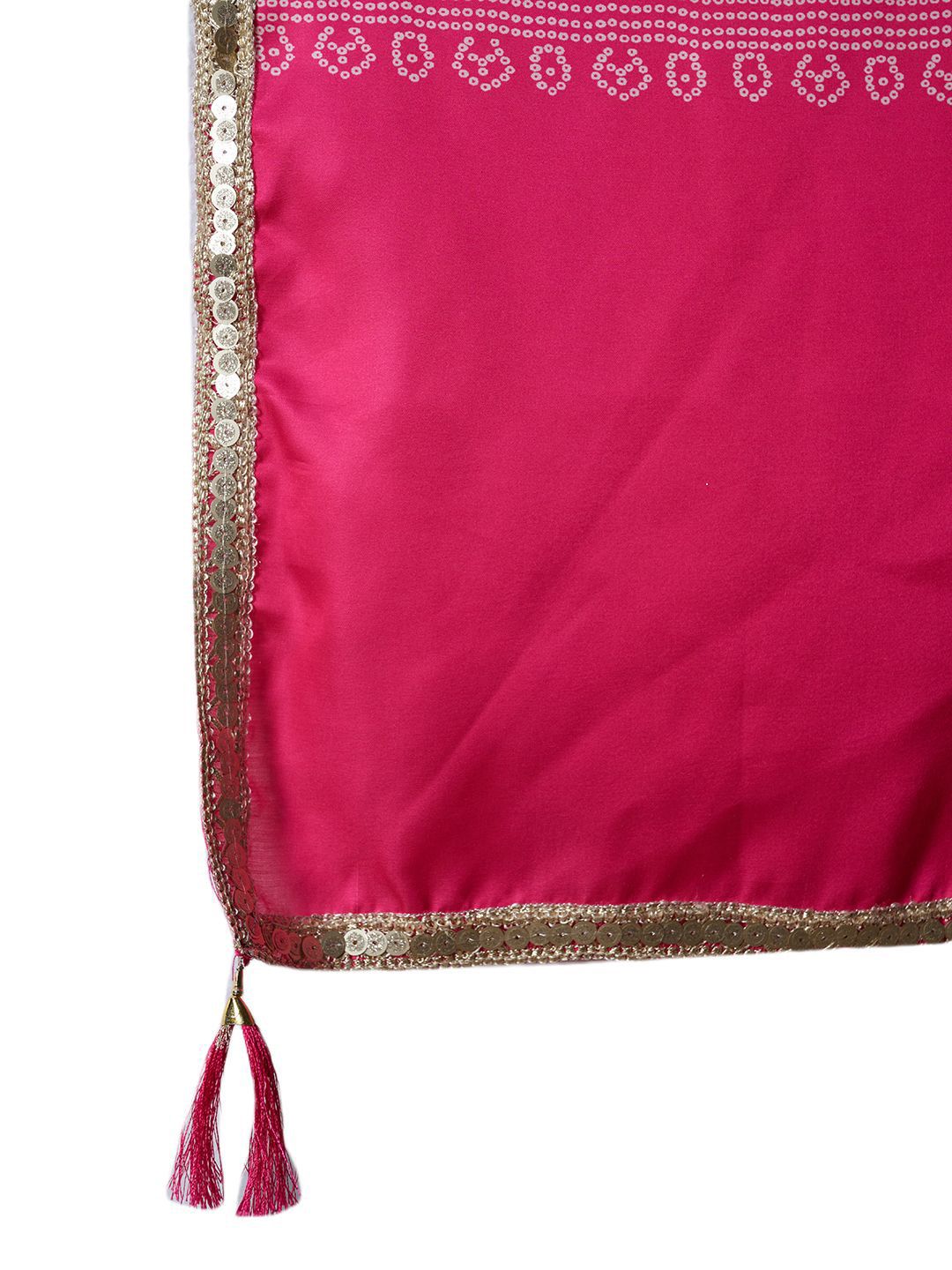 Women Embroidered Empire Mirror Work Kurta with Trousers & With Dupatta