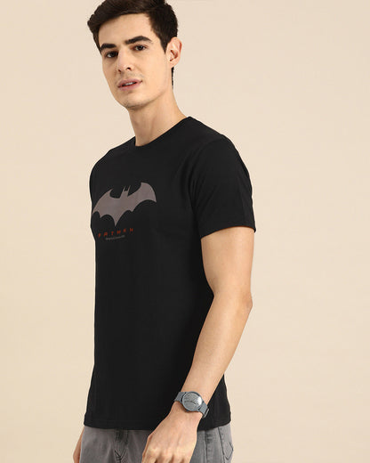 Men's Black Batman Graphic Printed T-shirt