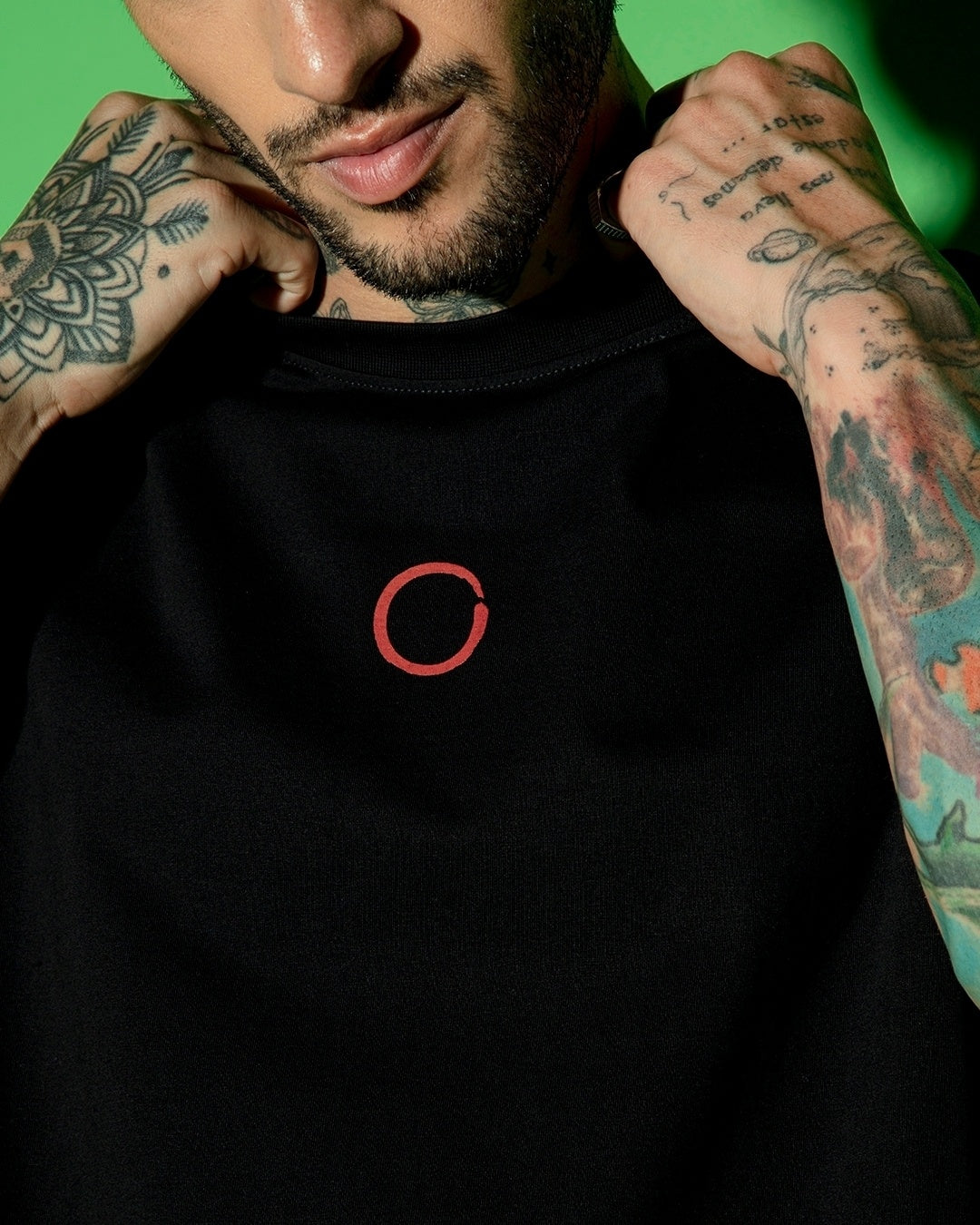 Men's Black Warriors Graphic Printed Oversized T-shirt