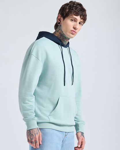 Men's Green & Navy Blue Oversized Hoodies