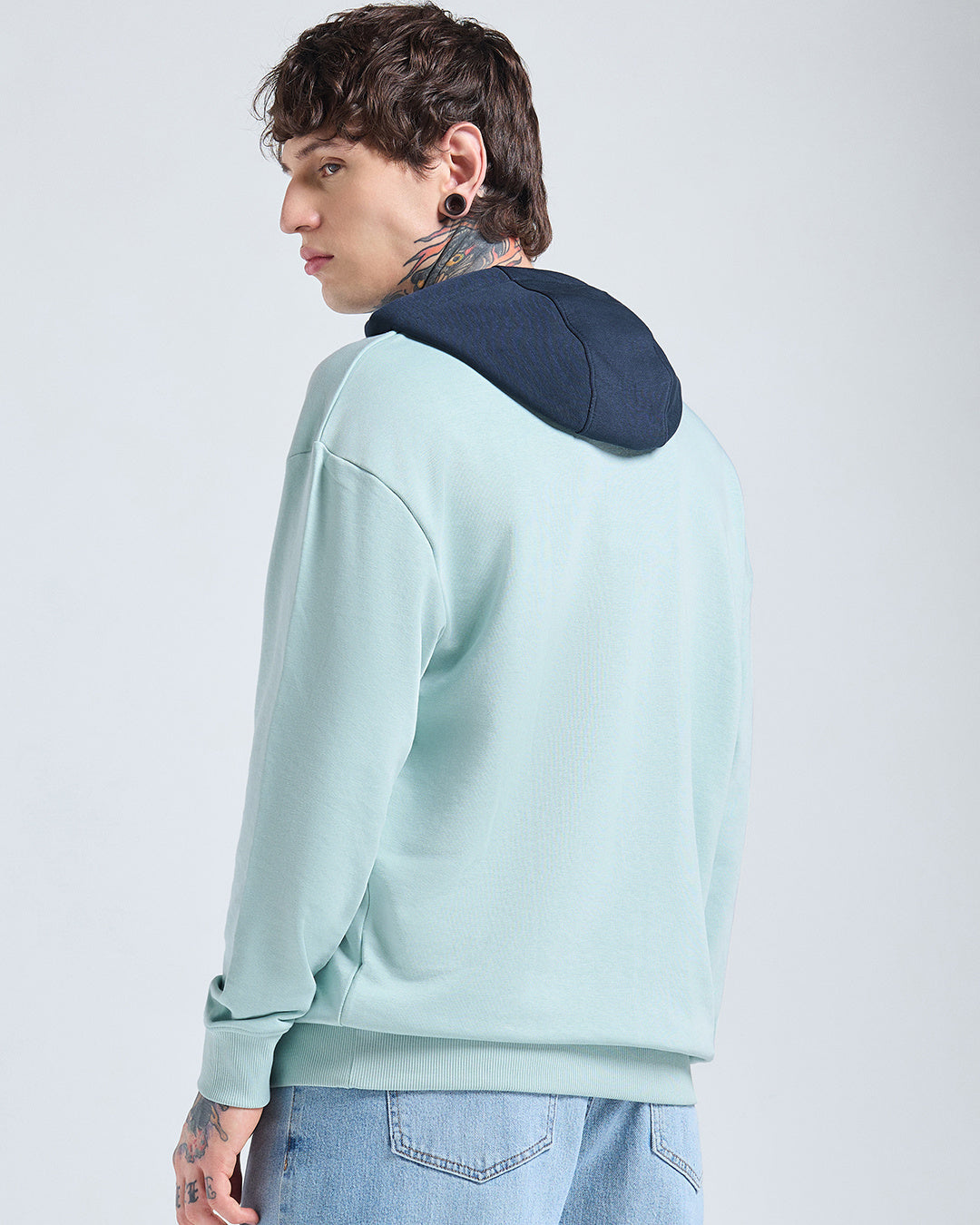 Men's Green & Navy Blue Oversized Hoodies
