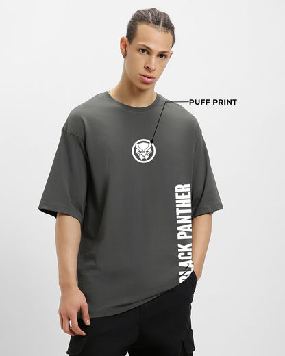 Men's Grey Wakanda Forever Graphic Printed Oversized T-shirt
