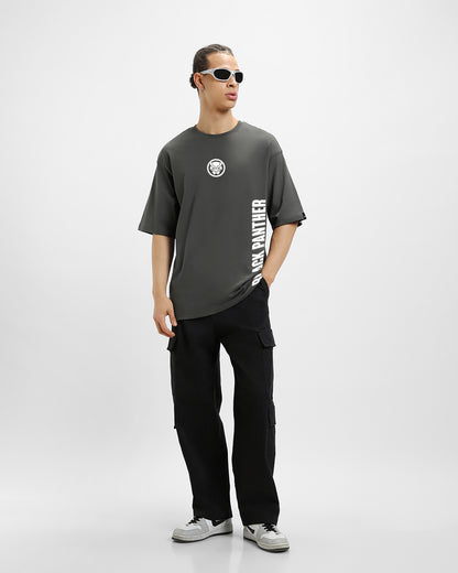 Men's Grey Wakanda Forever Graphic Printed Oversized T-shirt