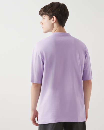 Men's Purple Don't Give Damn Typography Oversized T-shirt
