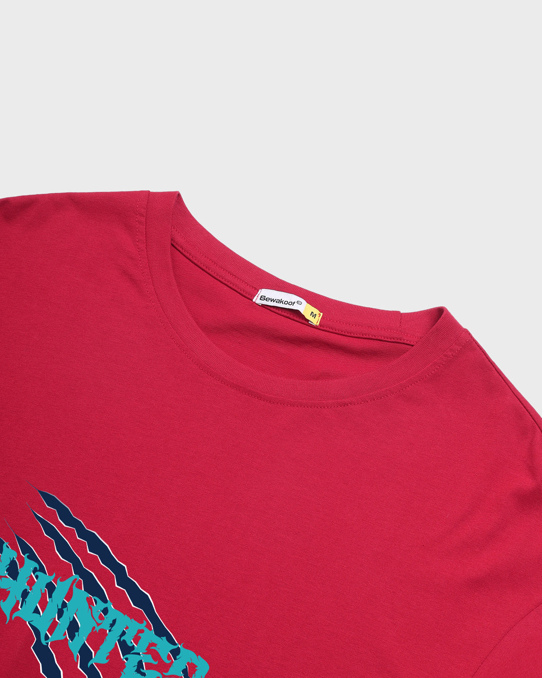 Men's Red Hunter Graphic Printed Oversized T-shirt