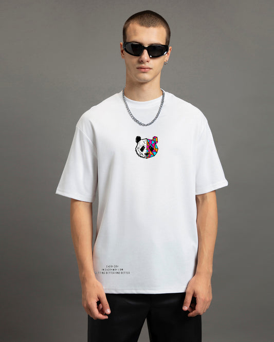 Men's White Better & Better Graphic Printed Oversized T-shirt