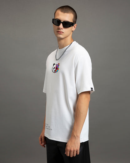Men's White Better & Better Graphic Printed Oversized T-shirt