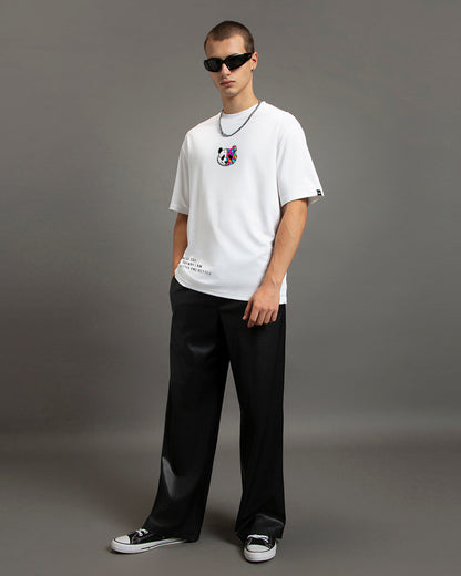 Men's White Better & Better Graphic Printed Oversized T-shirt