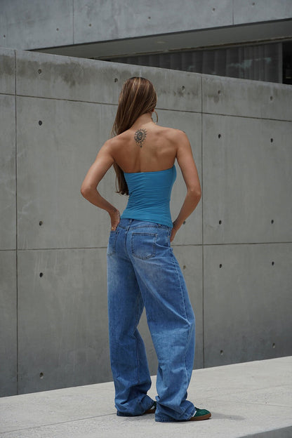 Ocean Blue Polyamide Tube Top