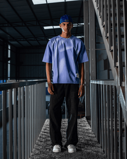 PEACE N PLEASURE BLUE WASH TEE