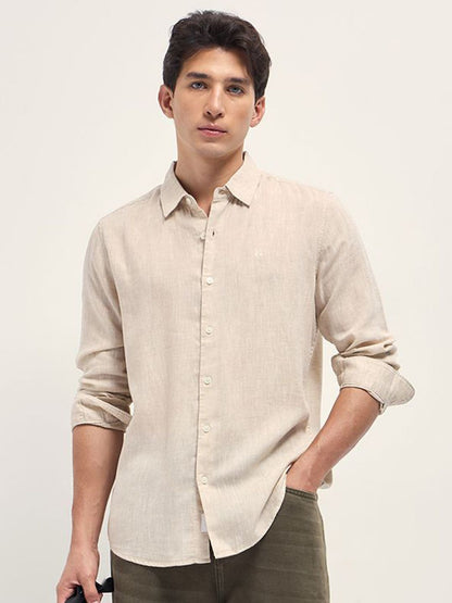 Slim Fit Cotton Linen Casual Shirt