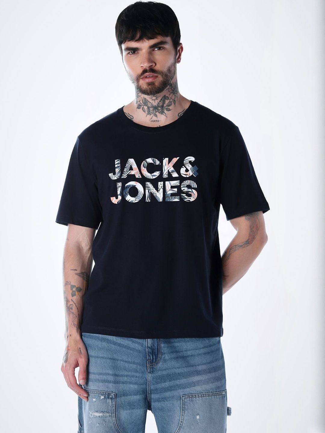 Typography Printed Round Neck Cotton T-shirt