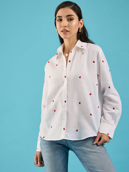 All Over Embroidered Cotton Shirt