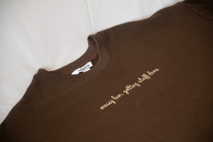 Oversized Sweatshirt In Coffee Brown