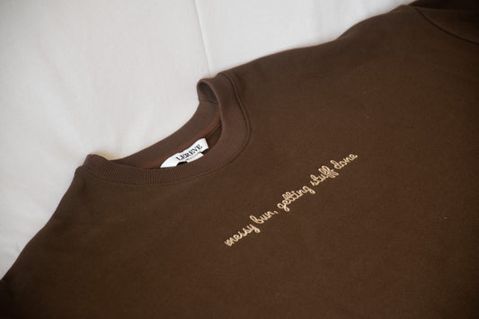 Oversized Sweatshirt In Coffee Brown