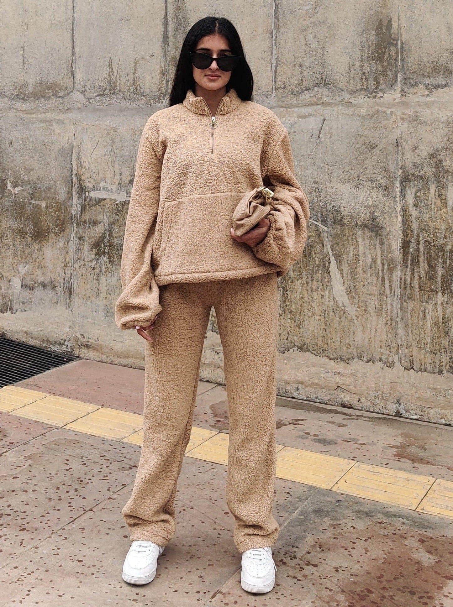 Teddy Fleece Co-ord Set - Beige