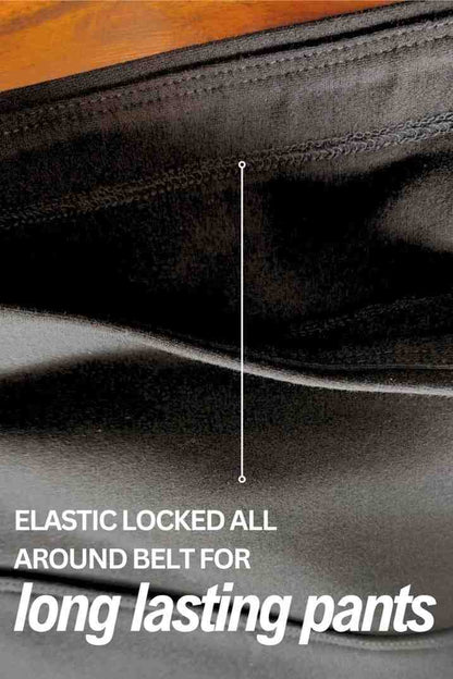 Plus Size Black Tummy Shaper Straight Fit Pants