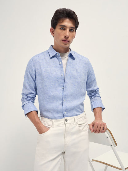 Slim Fit Cotton Linen Casual Shirt