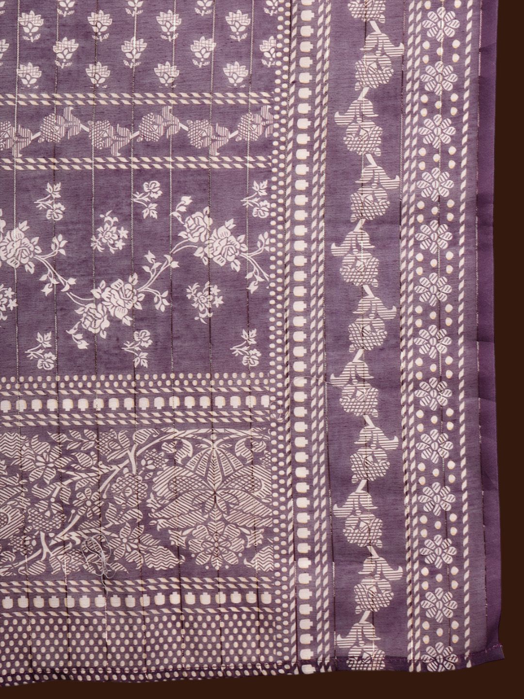 Rose Gold & Purple Ethnic Motifs Embroidered Anarkali Kurta & Sharara With Dupatta