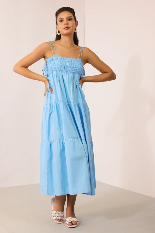 Cotton A-Line Midi Dress