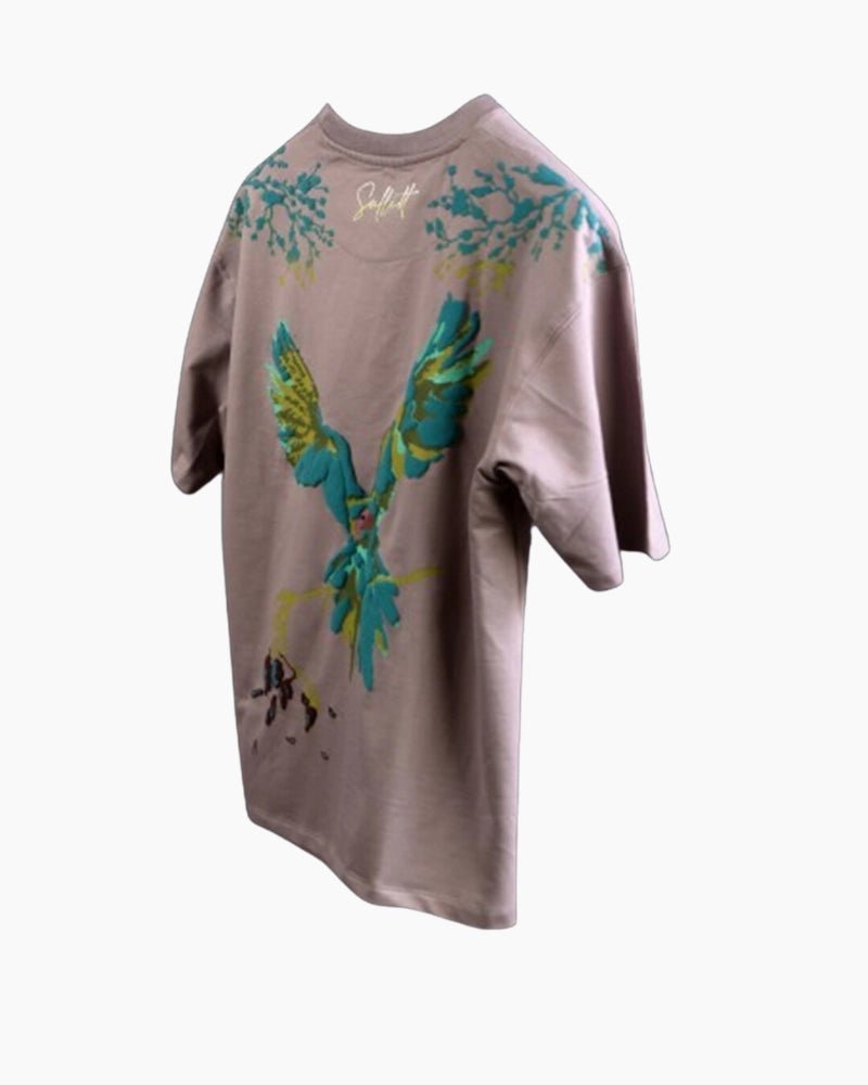 Vividly Parrot Ash Oversized T-Shirt