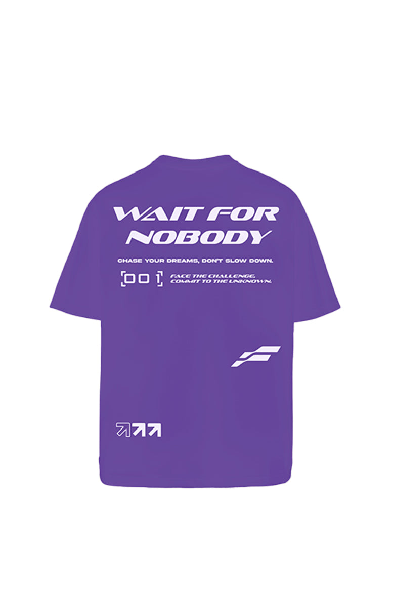 Wait For Nobody Purple Oversized T-Shirt