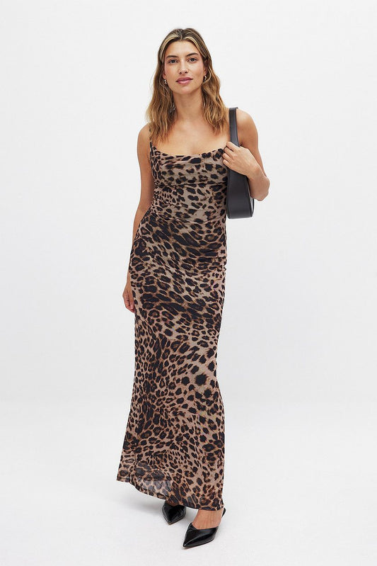 MWB Waterfall Mesh Maxi Dress