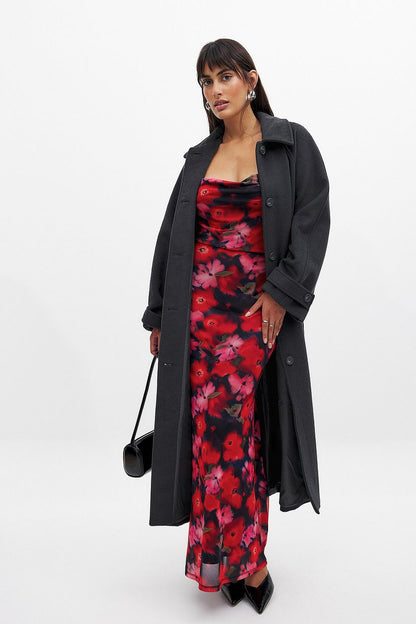 MWB Waterfall Mesh Maxi Dress