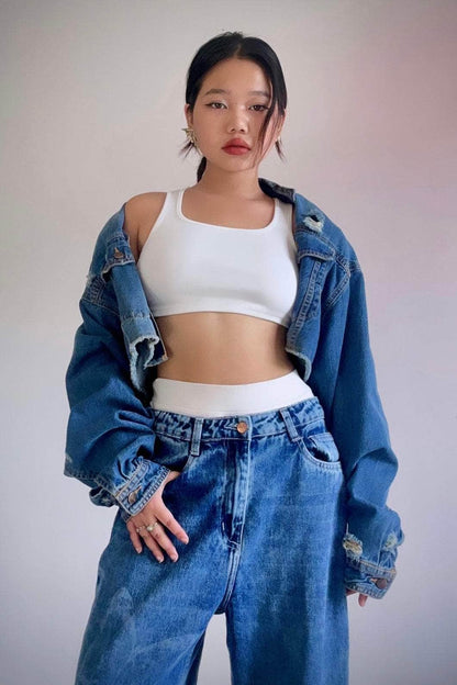 White Essential Crop Top