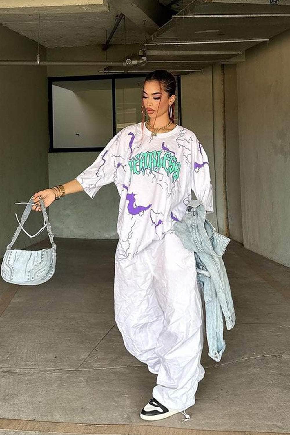 White Oversized Poplin Pants