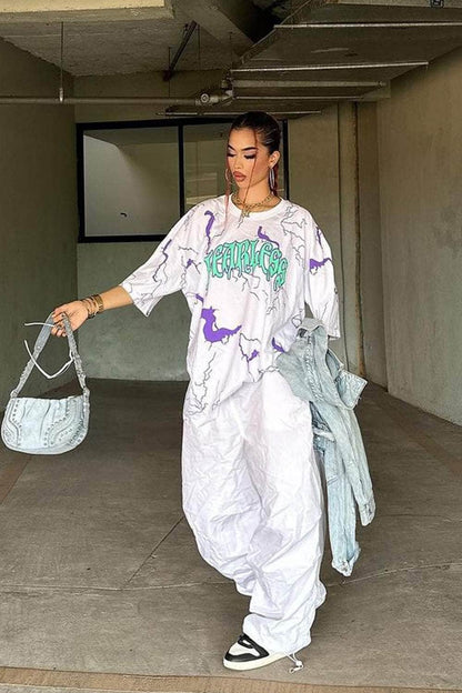 White Oversized Poplin Pants