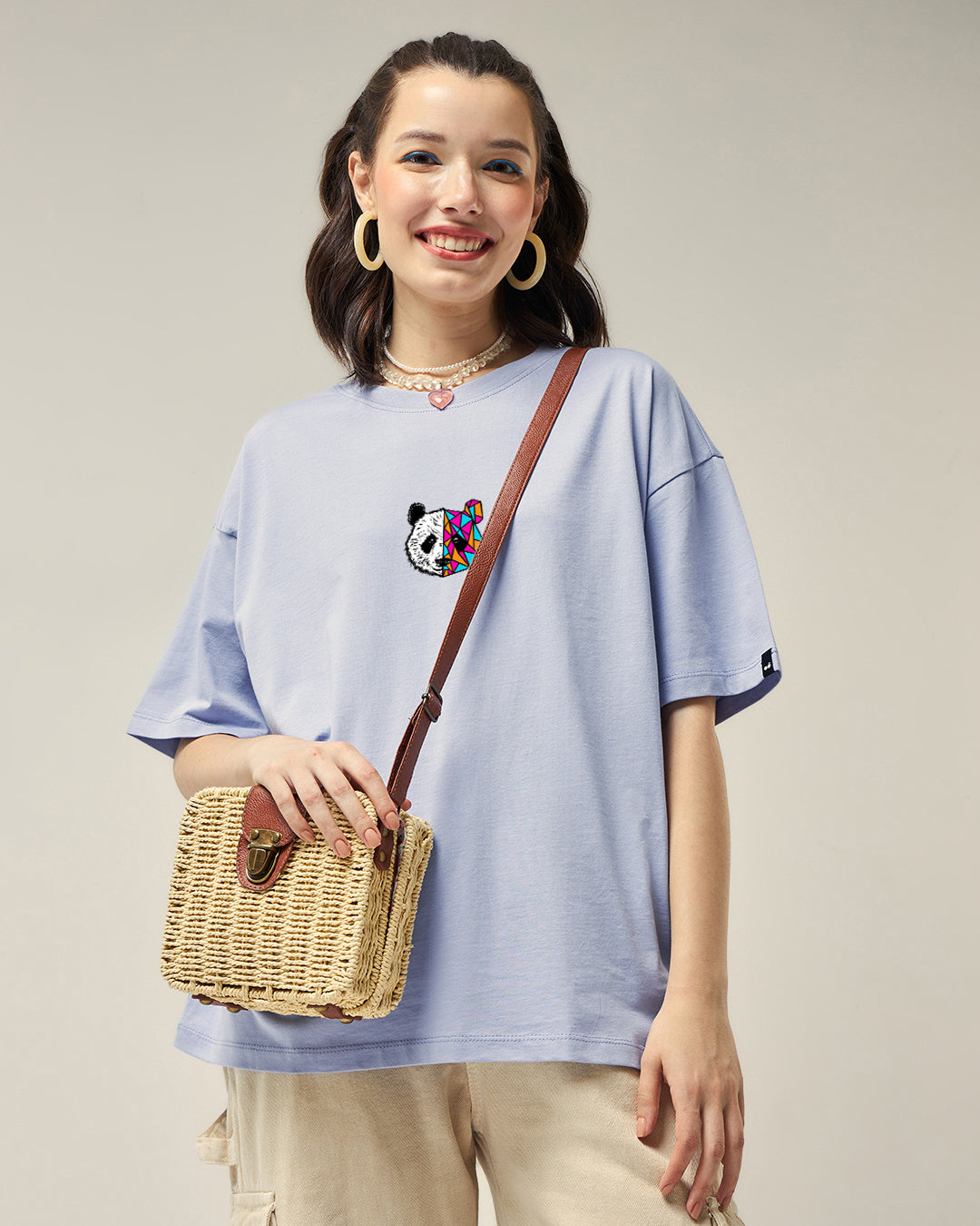 Women's Baby Lavender Better & Better Graphic Printed Oversized T-shirt