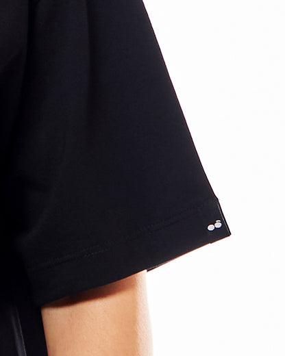 Women's Black Patch Minion Graphic Printed Oversized T-shirt