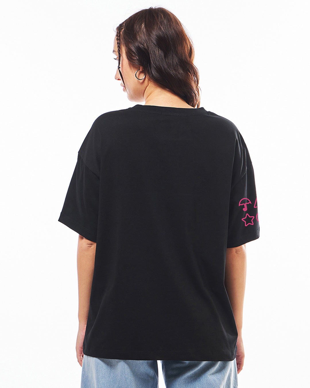 Women's Black Squid game Graphic Printed Oversized T-shirt