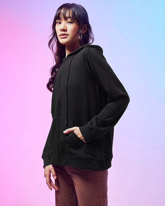 Women's Black Zipper Hoodies