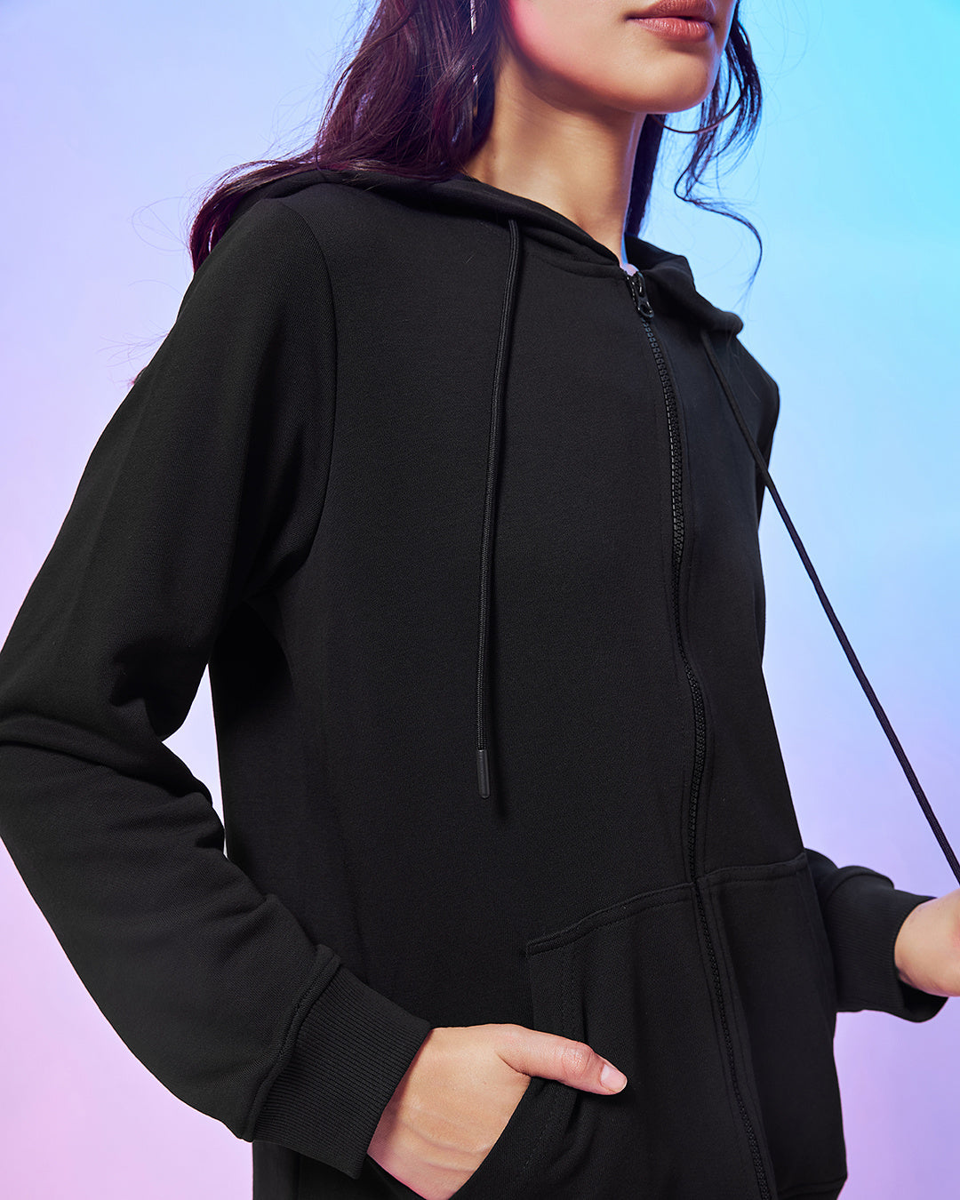 Women's Black Zipper Hoodies