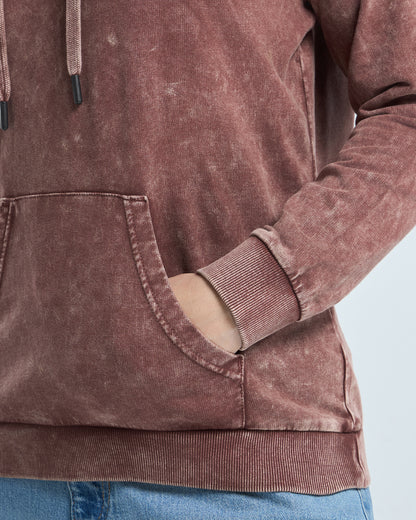 Women's Maroon Acid Wash Hoodies
