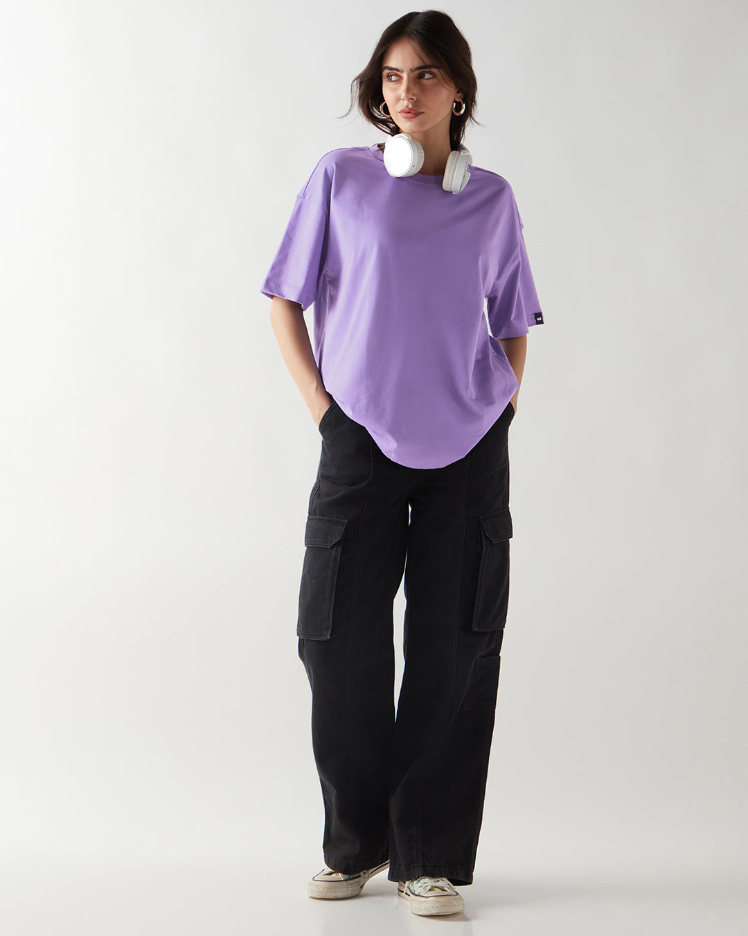 Women's Paisley Purple Oversized T-shirt