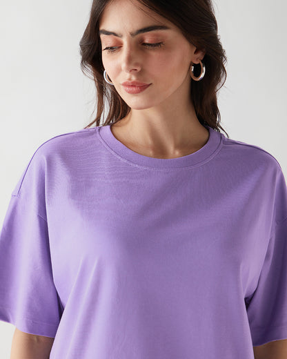 Women's Paisley Purple Oversized T-shirt