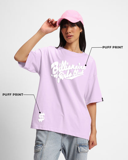 Women's Purple Billionaire Girls Club Graphic Printed Oversized T-shirt